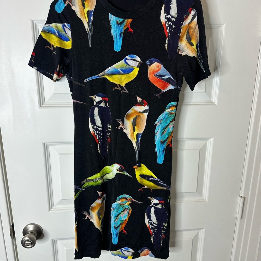 Stella McCartney Bird crest-print Short-sleeve Minidress